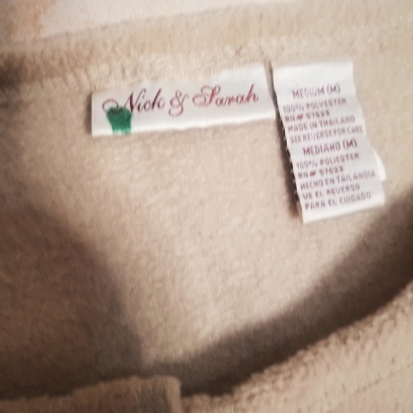 Fleece Autumn Ugly Sweater Medium Leaves Tan - Picture 4 of 4